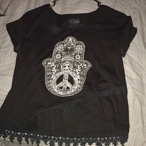 Black short sleeve top from JCPenny